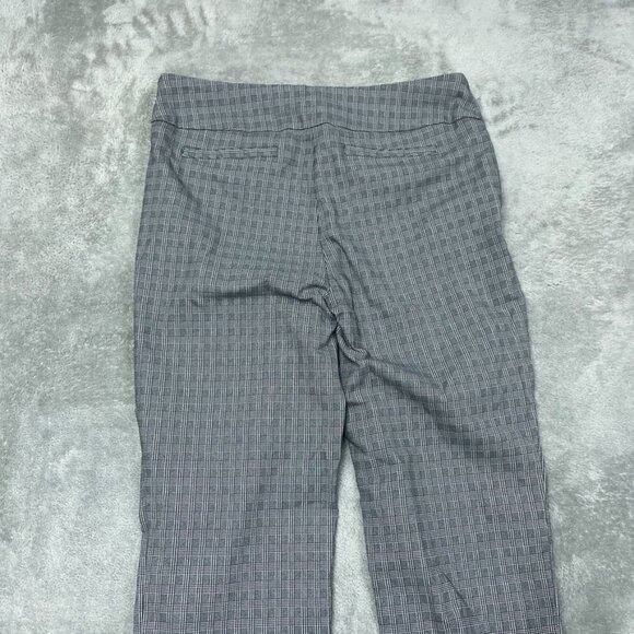 Hilary Radley Gray Plaid Straight-Leg Stretch Pants Size L Made In Vietnam d0219 - Picture 8 of 9